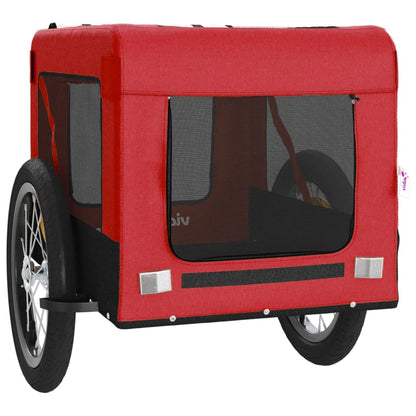 vidaXL Pet Bike Trailer Red and Black Oxford Fabric&Iron