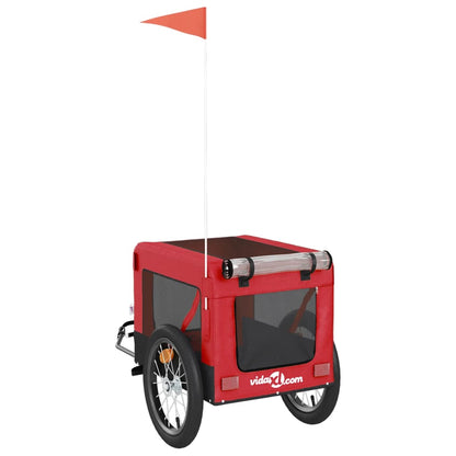 vidaXL Pet Bike Trailer Red and Black Oxford Fabric&Iron