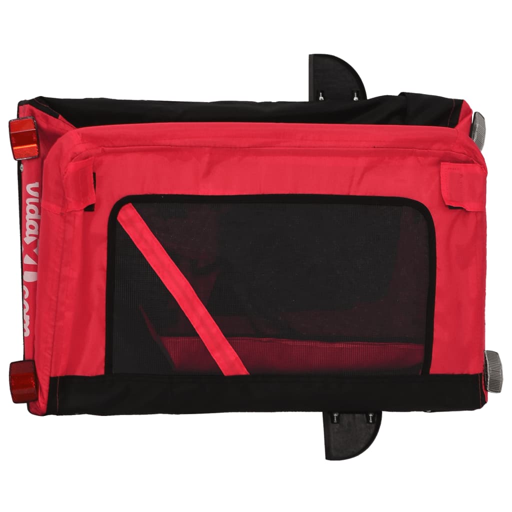 vidaXL Pet Bike Trailer Red and Black Oxford Fabric&Iron