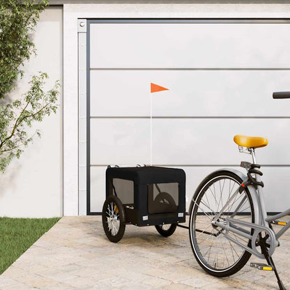 Pet Bike Trailer and Black Oxford Fabric and Iron Height 66 cm Black 63 cm 123 cm