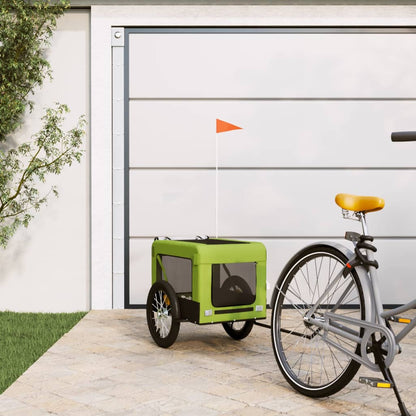 Pet Bike Trailer and Black Oxford Fabric and Iron Height 66 cm Green 63 cm 123 cm