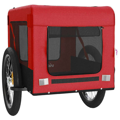 Pet Bike Trailer and Black Oxford Fabric and Iron Height 73.5 cm Red 68.5 cm 135 cm