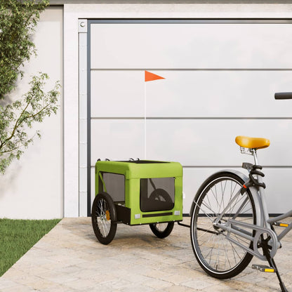 Pet Bike Trailer and Black Oxford Fabric and Iron Height 73.5 cm Green 68.5 cm 135 cm