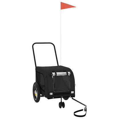 Pet Bike Trailer Oxford Fabric and Iron Height 53 cm Black 124 cm 53 cm