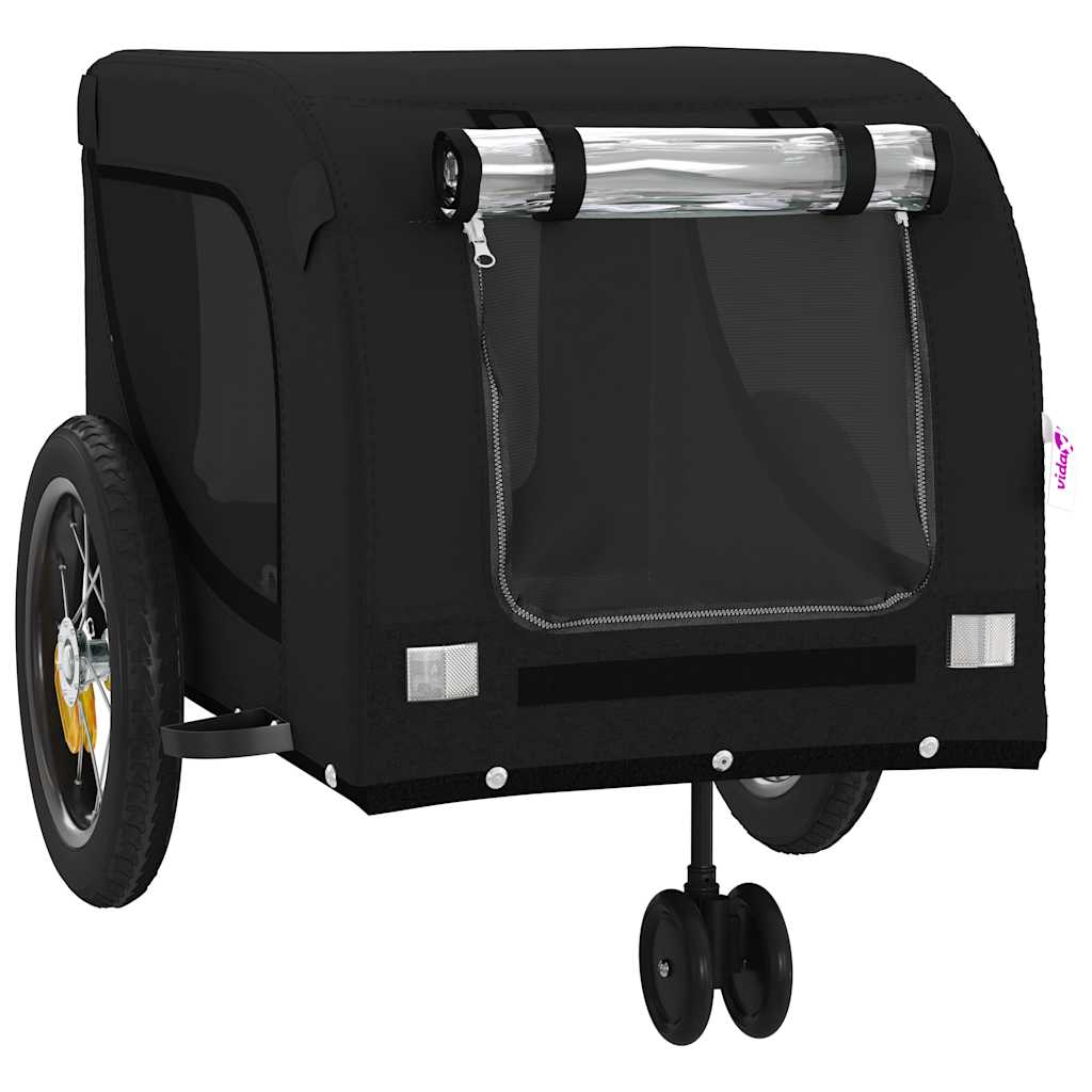 Pet Bike Trailer Oxford Fabric and Iron Height 53 cm Black 124 cm 53 cm