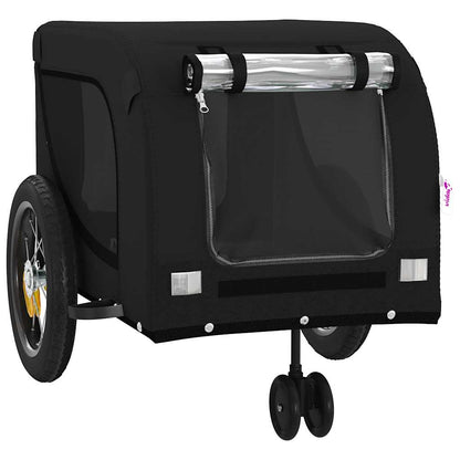 Pet Bike Trailer Oxford Fabric and Iron Height 53 cm Black 124 cm 53 cm
