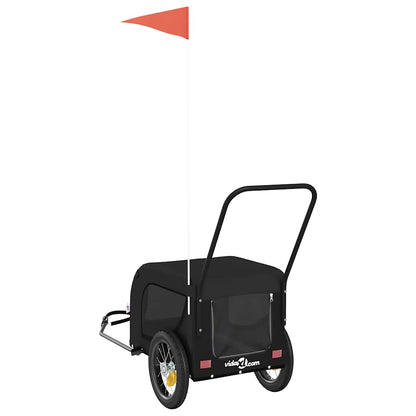 Pet Bike Trailer Oxford Fabric and Iron Height 53 cm Black 124 cm 53 cm