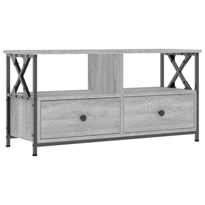 TV Cabinet 102x33x45 cm Engineered Wood&Iron Grey sonoma