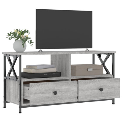 TV Cabinet 102x33x45 cm Engineered Wood&Iron Grey sonoma