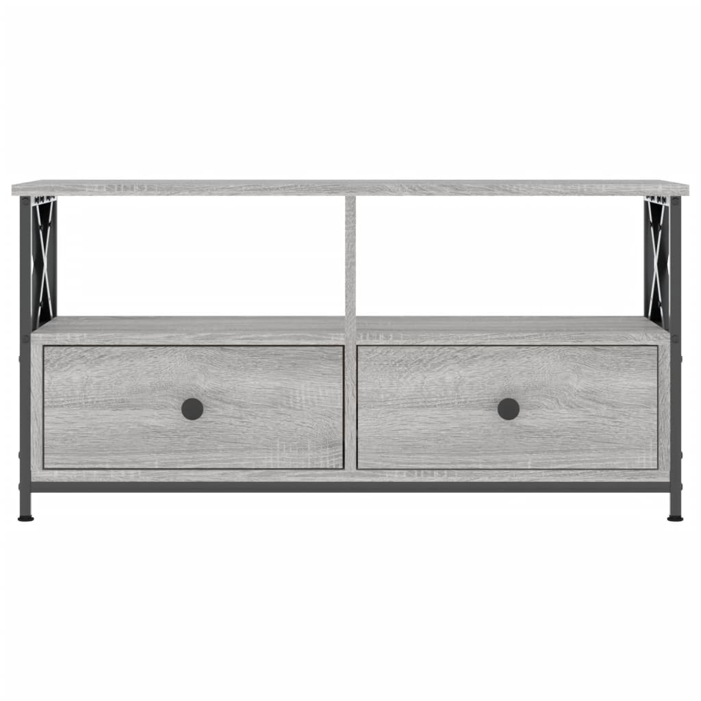 TV Cabinet 102x33x45 cm Engineered Wood&Iron Grey sonoma