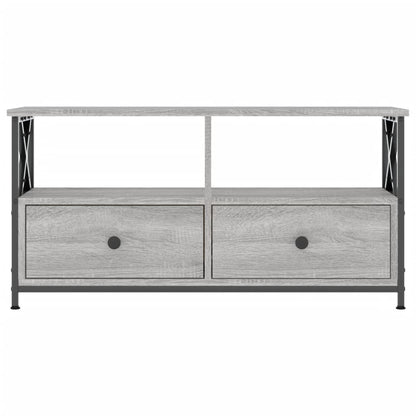 TV Cabinet 102x33x45 cm Engineered Wood&Iron Grey sonoma