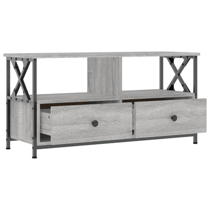 TV Cabinet 102x33x45 cm Engineered Wood&Iron Grey sonoma
