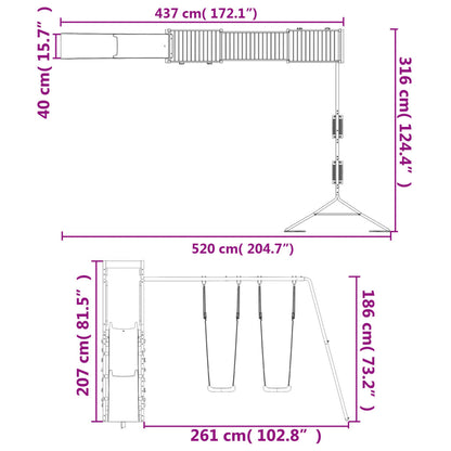 vidaXL Outdoor Playset Impregnated Wood Pine