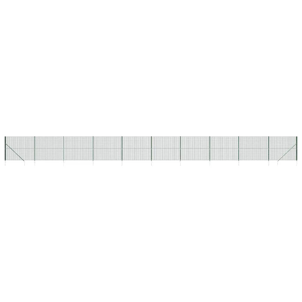Wire Mesh Fence with Spike Anchors Green 1.4 m