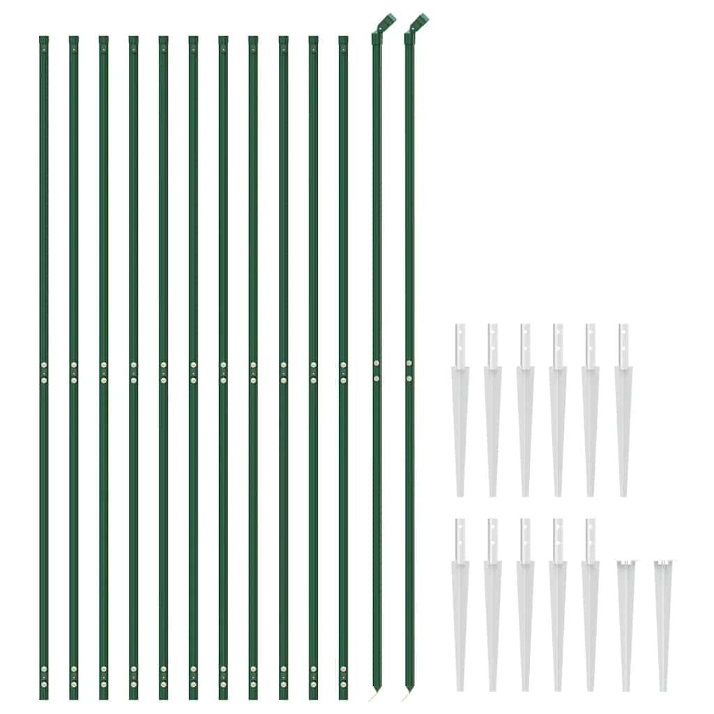 Wire Mesh Fence with Spike Anchors Green 1.4 m
