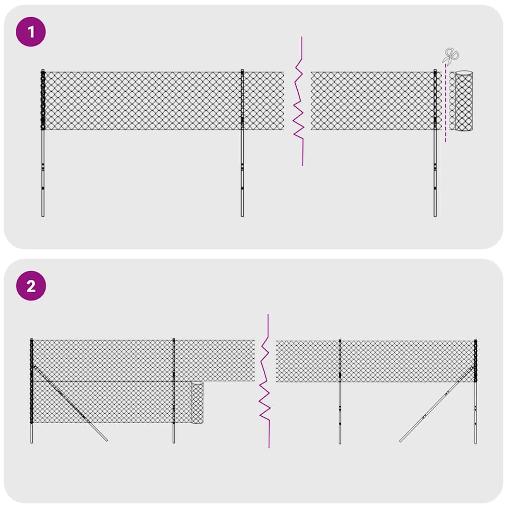 Wire Mesh Fence with Spike Anchors Green 1.4 m