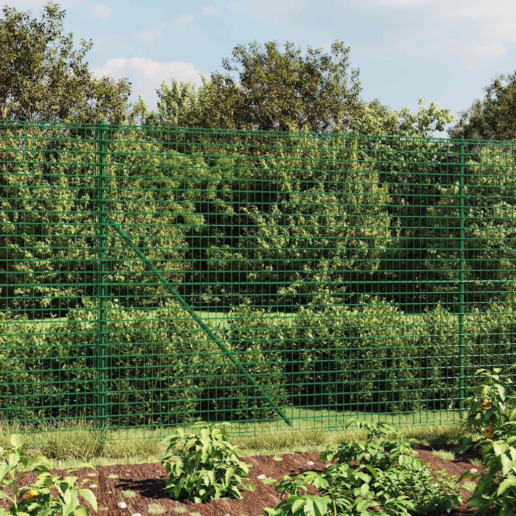 Wire Mesh Fence with Spike Anchors Green 2.2 m