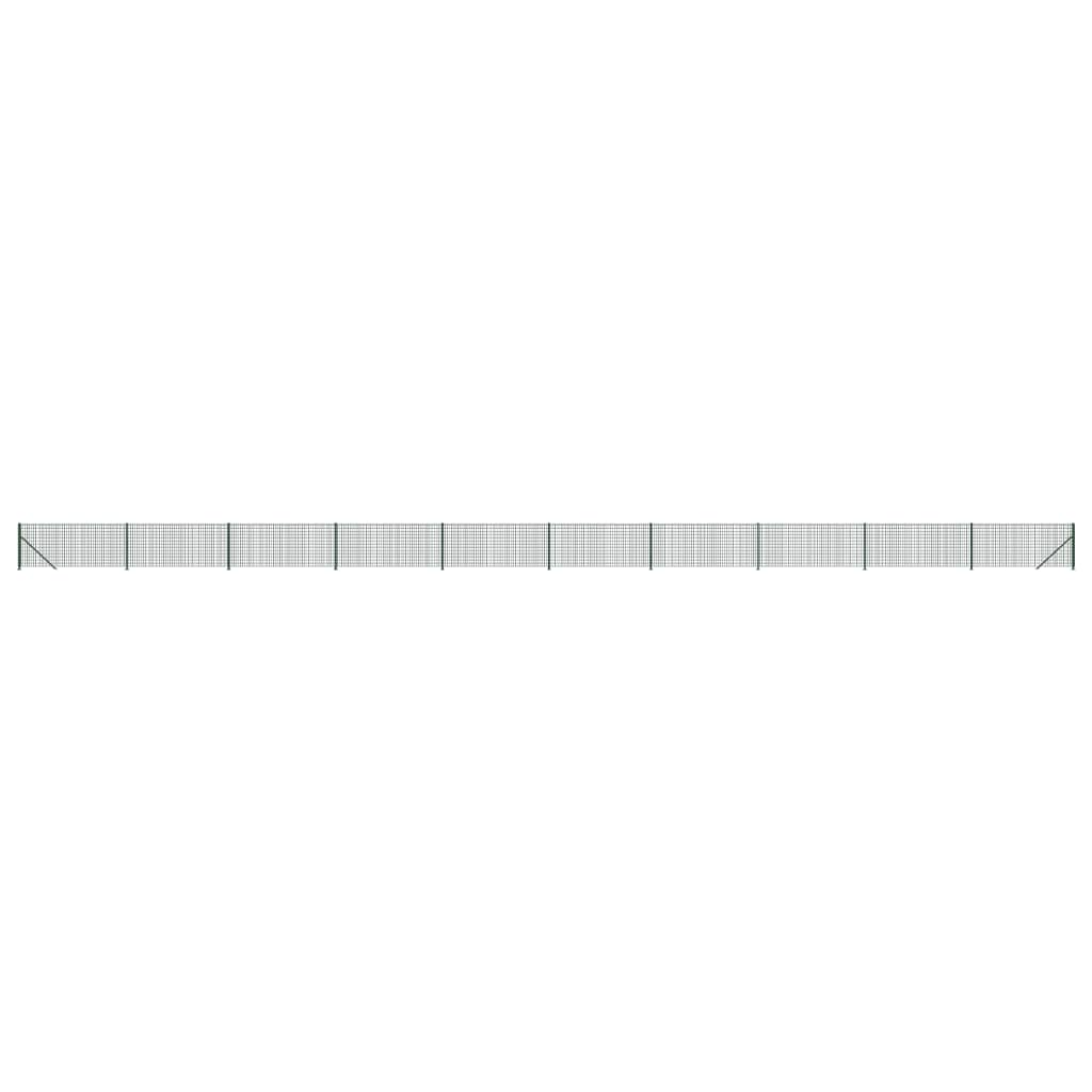 Wire Mesh Fence with Flange Green 0.8 m 25 m