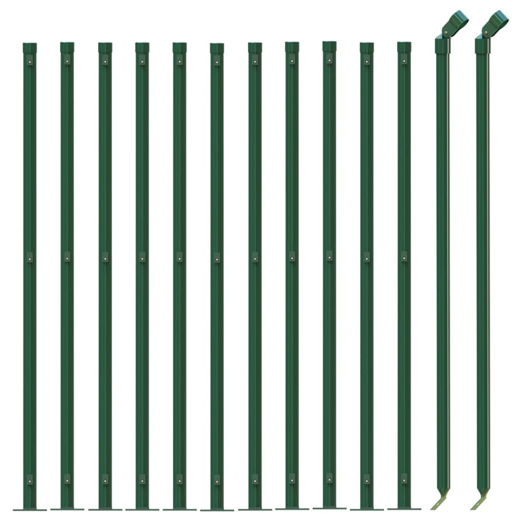 Wire Mesh Fence with Flange Green 0.8 m 25 m