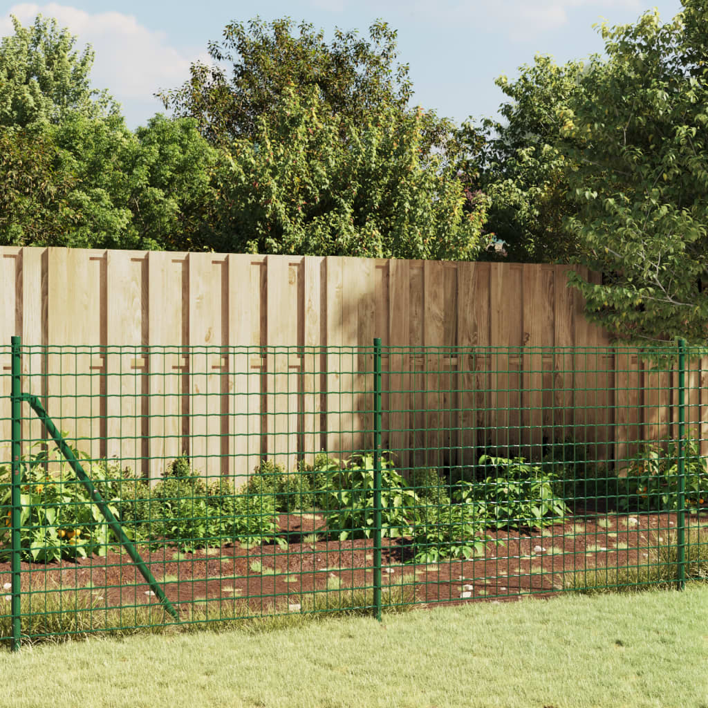 Wire Mesh Fence with Flange Green 0.8 m 25 m