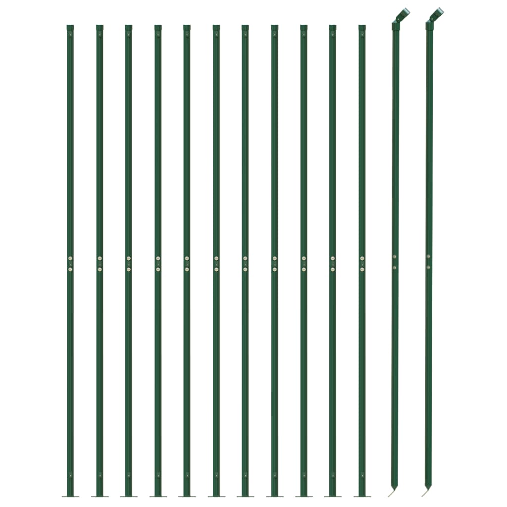 Wire Mesh Fence with Flange Green 0.8 m