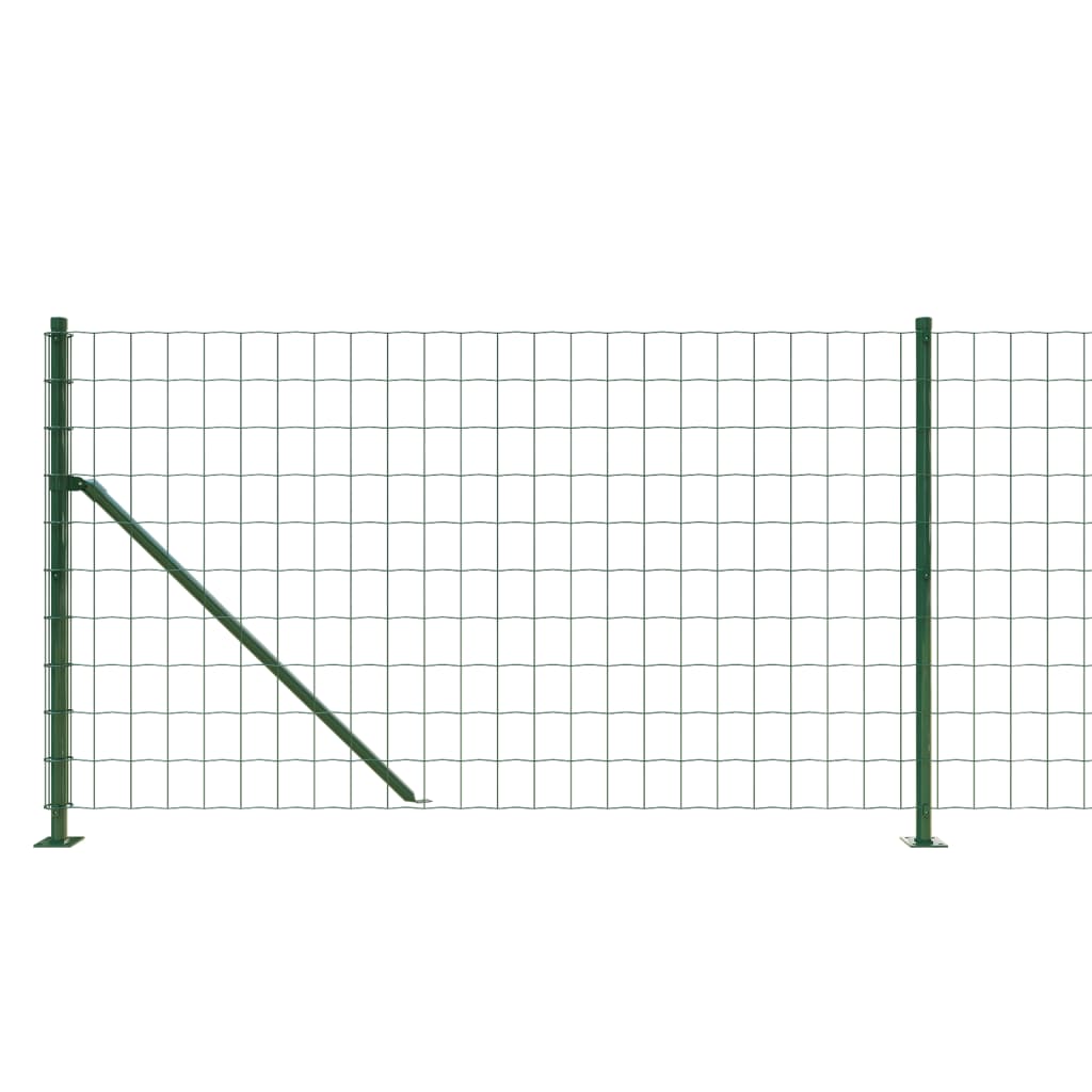 Wire Mesh Fence with Flange Green 0.8 m