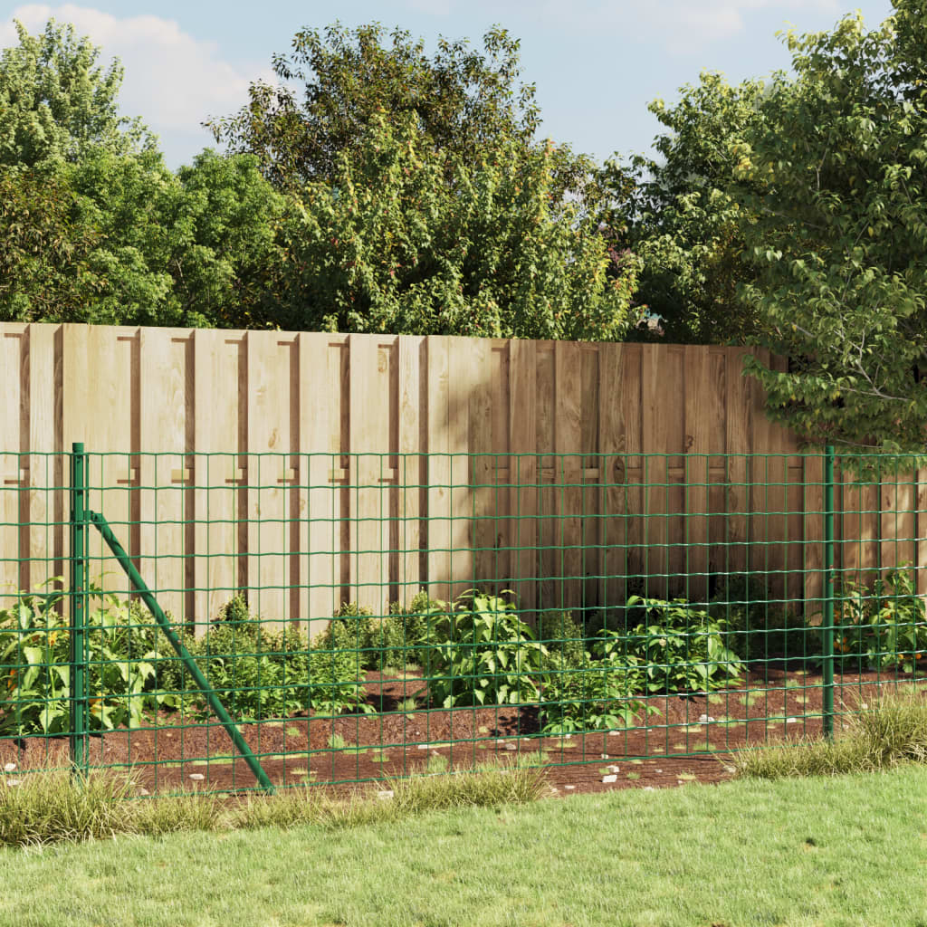 Wire Mesh Fence with Flange Green 0.8 m