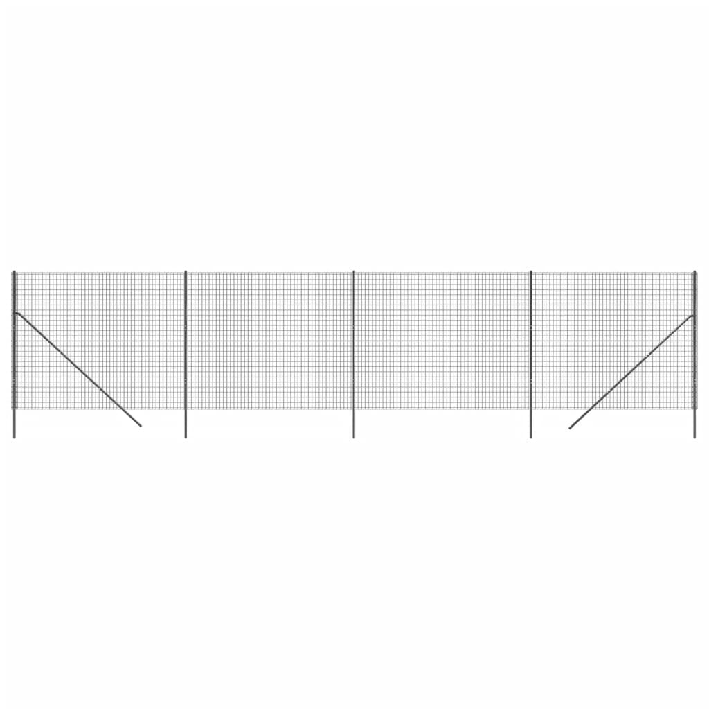 Wire Mesh Fence Galvanised Steel Anthracite 1.4 m 10 m