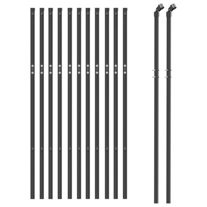 Wire Mesh Fence Galvanised Steel Anthracite 0.8 m 25 m