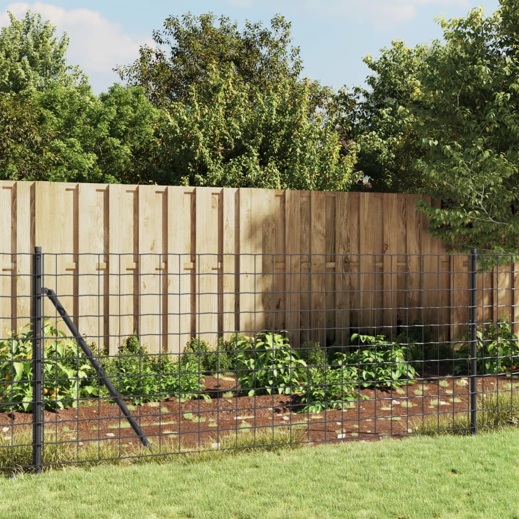 Wire Mesh Fence Galvanised Steel Anthracite 0.8 m 25 m