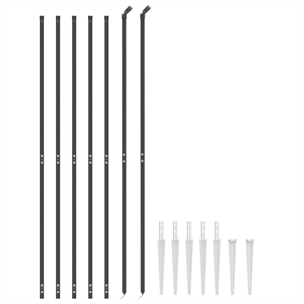 Wire Mesh Fence with Spike Anchors Anthracite 1.4 m 10 m