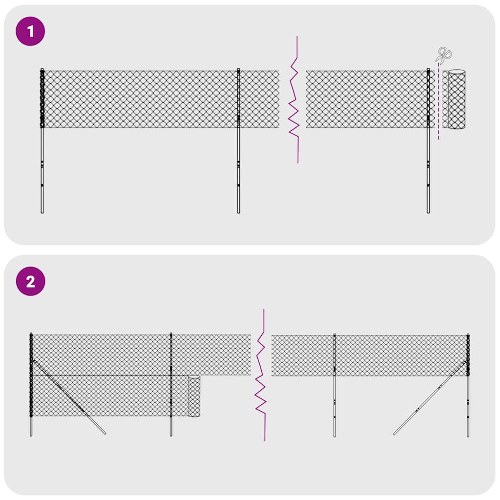 Wire Mesh Fence with Spike Anchors Anthracite 1.4 m 10 m
