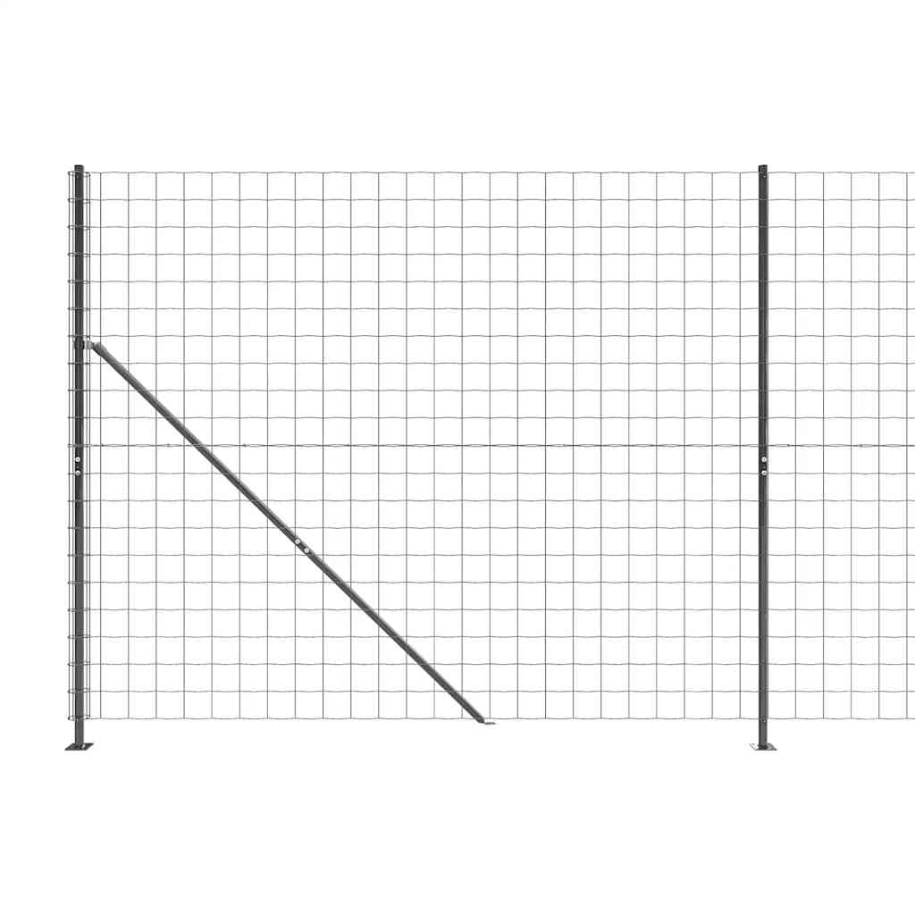 Wire Mesh Fence with Flange Anthracite 1.6 m 25 m