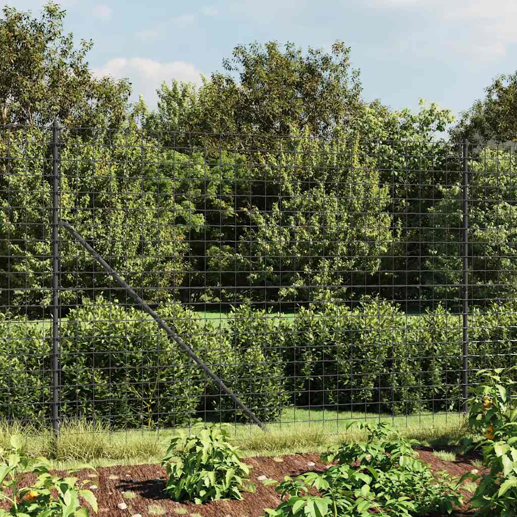 Wire Mesh Fence with Flange Anthracite 1.6 m 25 m