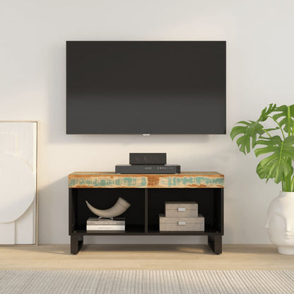 TV Cabinet 85x33x43,5 cm Solid Wood Mango Multicolour