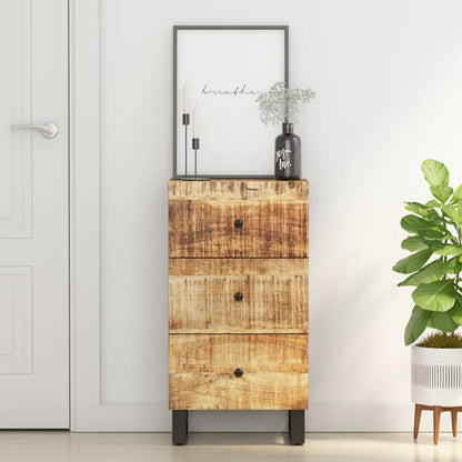 Sideboard with 3 Drawers 40x33,5x75 cm Solid Wood Mango Light brown