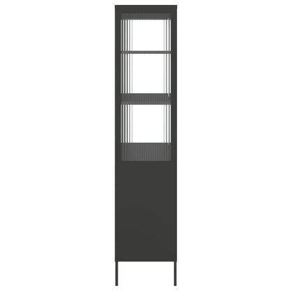 vidaXL Highboard Black 90x40x180 cm Glass and Steel 6