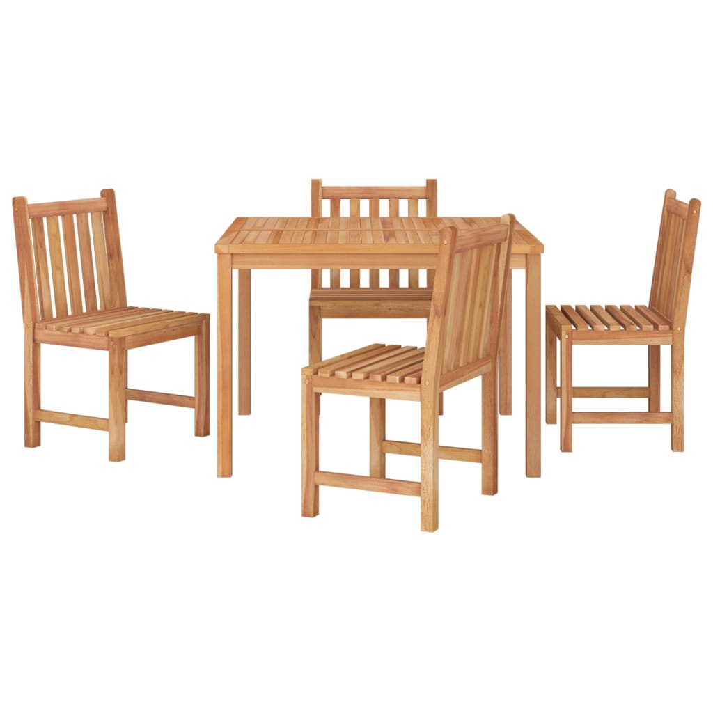 vidaXL 5 Piece Garden Dining Set Solid Wood Teak 3