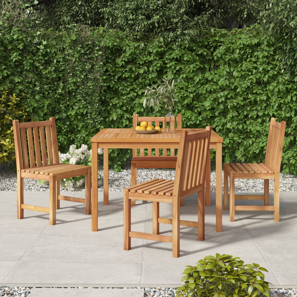 vidaXL 5 Piece Garden Dining Set Solid Wood Teak 1