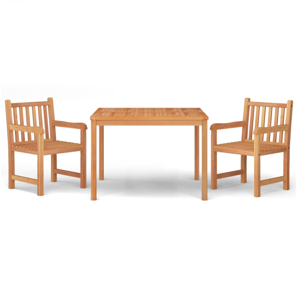 vidaXL 3 Piece Garden Dining Set Solid Wood Teak 2