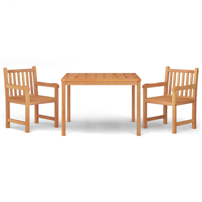 vidaXL 3 Piece Garden Dining Set Solid Wood Teak 2