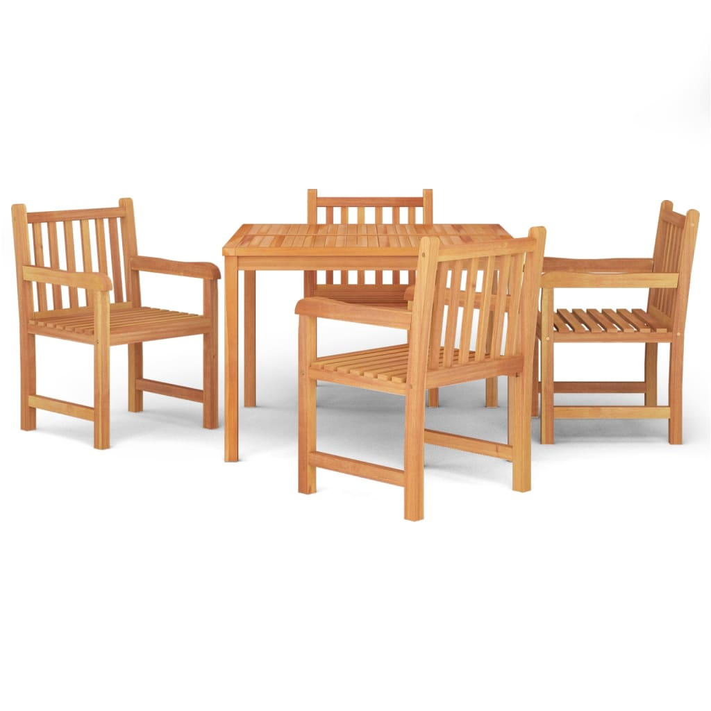 vidaXL 5 Piece Garden Dining Set Solid Wood Teak 2