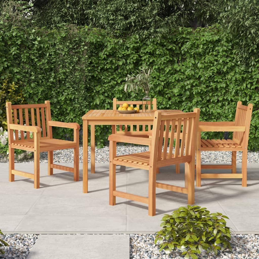 vidaXL 5 Piece Garden Dining Set Solid Wood Teak 1