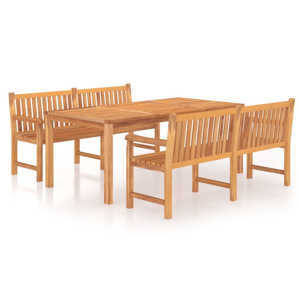 vidaXL 3 Piece Garden Dining Set Solid Wood Teak 2
