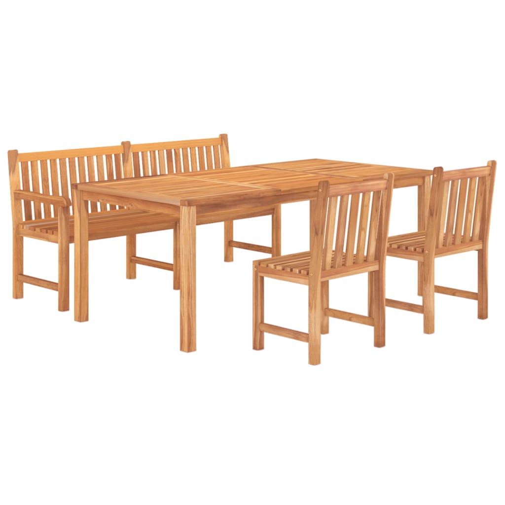 vidaXL 4 Piece Garden Dining Set Solid Wood Teak 3