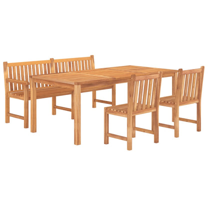 vidaXL 4 Piece Garden Dining Set Solid Wood Teak 3