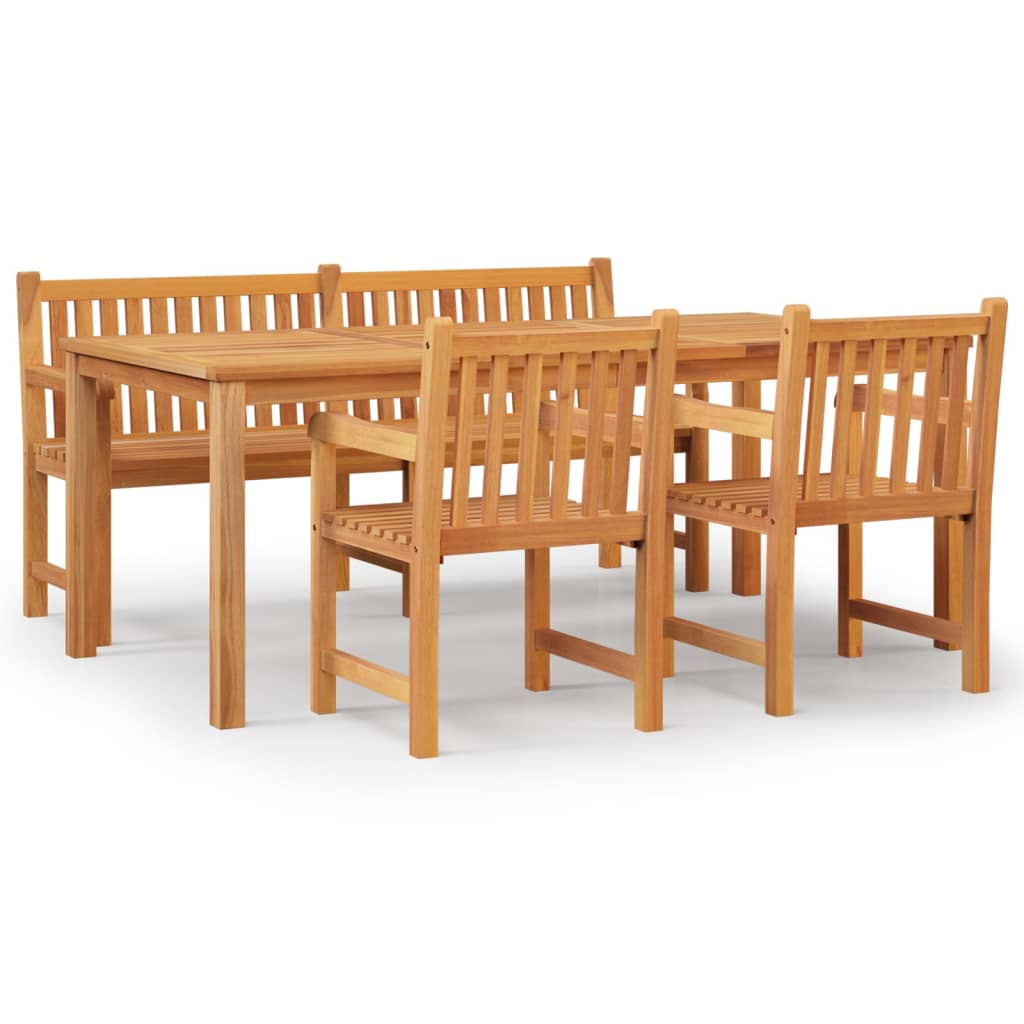 vidaXL 4 Piece Garden Dining Set Solid Wood Teak 2