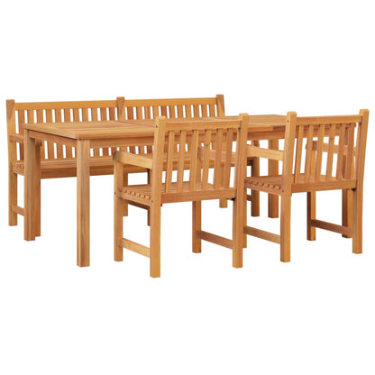 vidaXL 4 Piece Garden Dining Set Solid Wood Teak 3