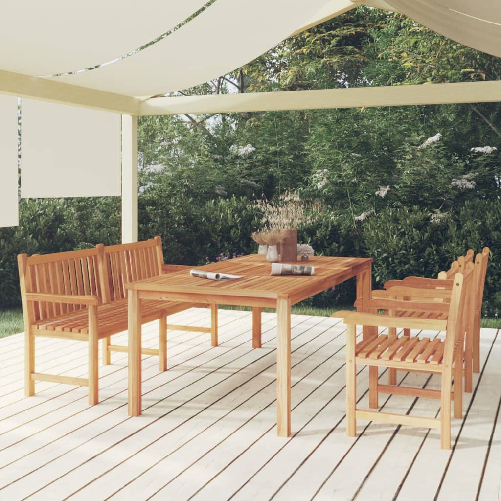 vidaXL 4 Piece Garden Dining Set Solid Wood Teak 1
