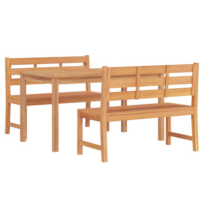 vidaXL 3 Piece Garden Dining Set Solid Wood Teak 3